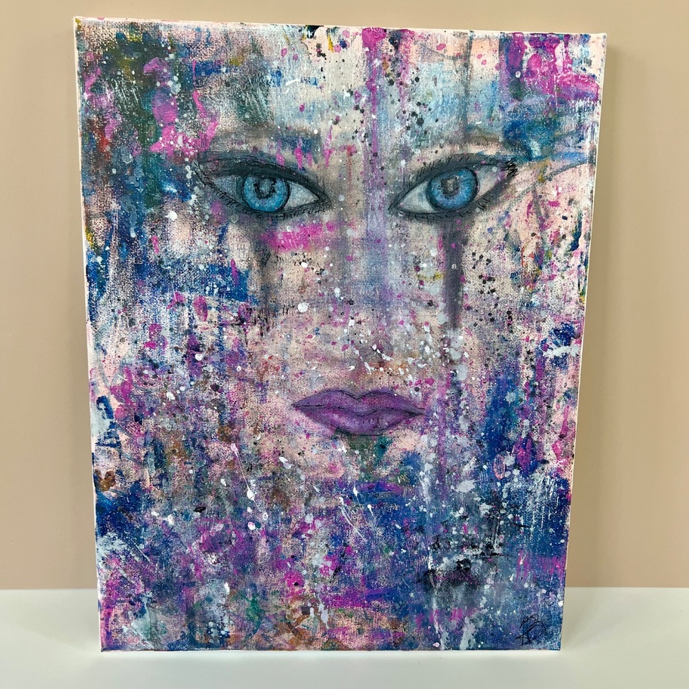 Eye Catching – Abstract Acrylic Painting of a Woman | 11x14 Canvas Pop Art - Picture 12 of 16
